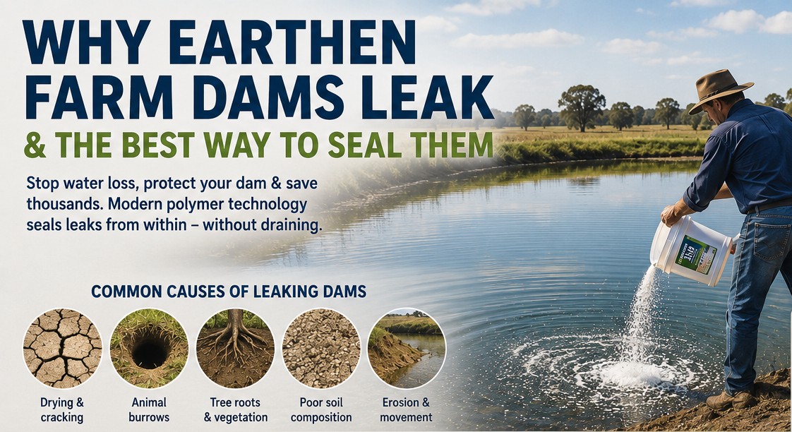 Why Earthen Farm Dams Leak & The Best Way to Seal Them