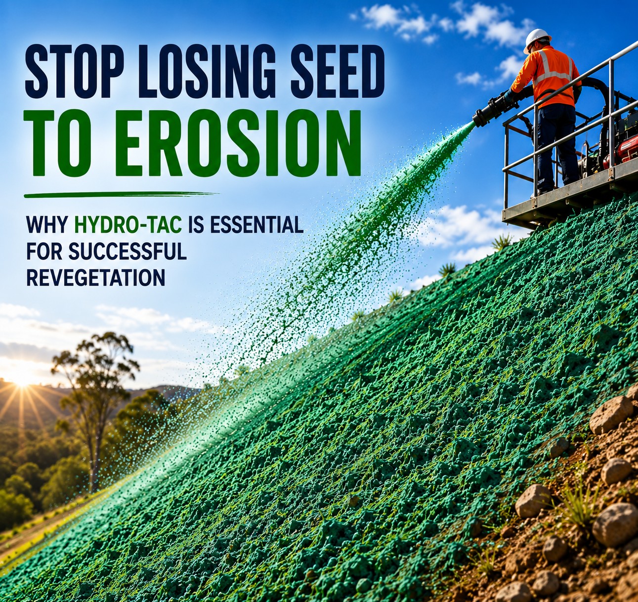 Stop Losing Seed to Erosion: Why Water$ave Hydro-Tac is Essential for Successful Revegetation