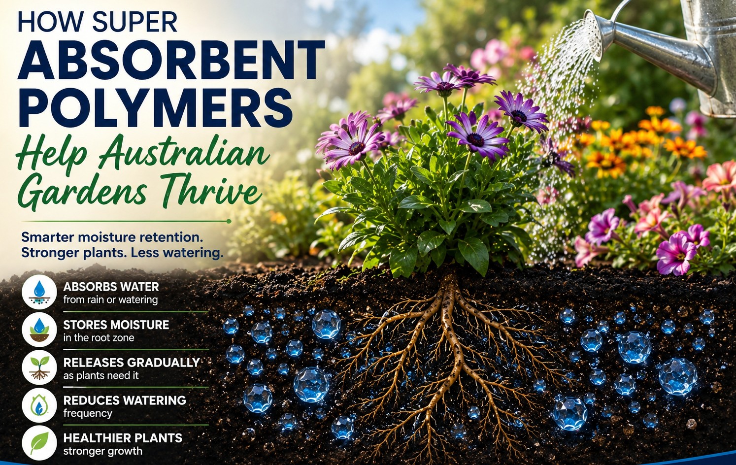 How Super Absorbent Polymers Help Australian Gardens Thrive