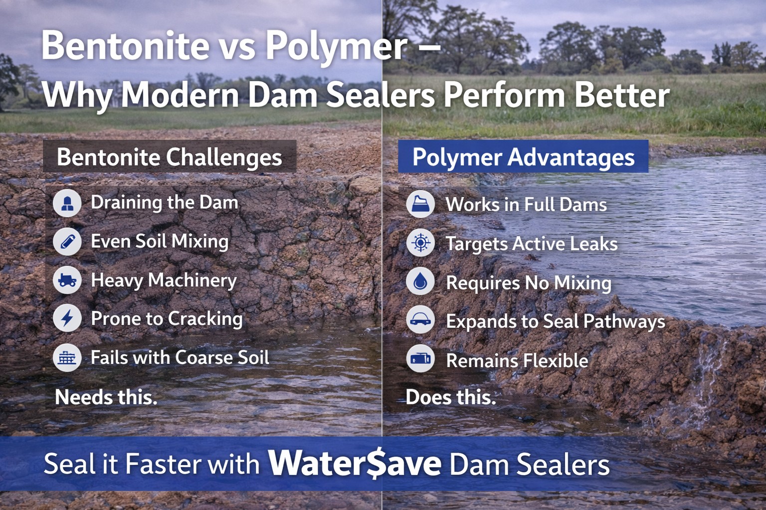 Bentonite vs Polymer: Why Modern Dam Sealers Perform Better