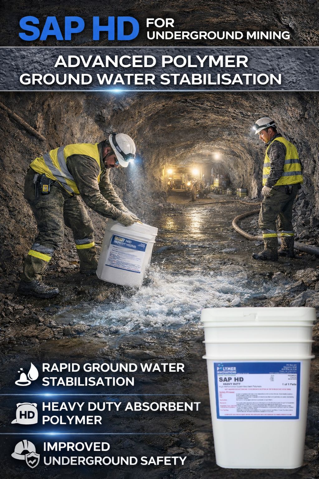 SAP HD for Underground Mining - Advanced Polymer Ground Water Stabilisation